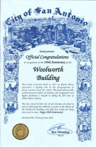 City proclamation for Woolworth 100 year anniversary