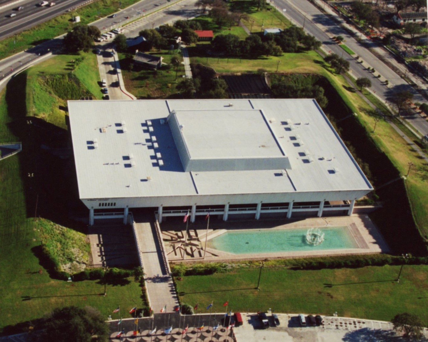 Aerial view of Institute of Texan Cultures building